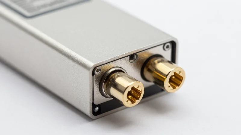 Component Quality and the EEAT Factor A close-up macro shot of a fiber optic transceiver showing its metallic texture and precision engineering.