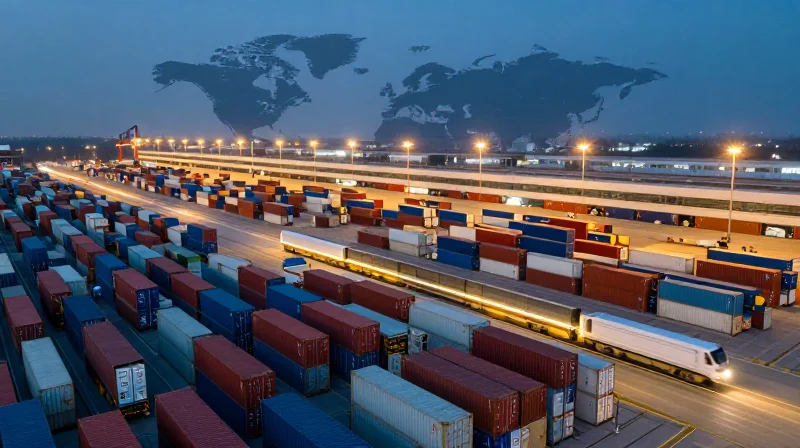 Large scale logistics hub representing resilient global supply chain operations.