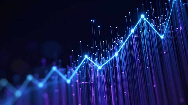 Wholesale Economics: Maximizing ROI in 2026 Abstract digital representation of growth and ROI with glowing nodes and light trails.