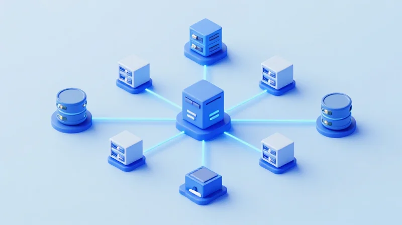 Isometric 3D illustration of a global supply chain network representing inventory management.