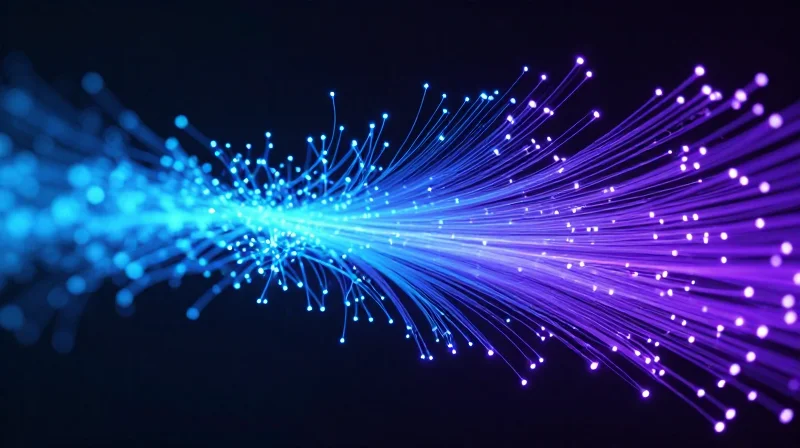 Latency and Performance: The Hidden Cost of Incompatible Optics Abstract data visualization of light pulses through a fiber optic cable with bottlenecks and smooth flow areas
