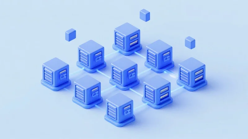 Why Wholesale Procurement is Essential for Network Scaling Isometric 3D model of a modern data center with modular servers and fiber optic connections showing network scalability.