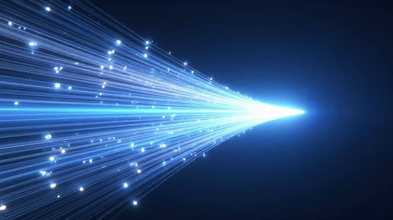 Futuristic visualization of massive data scalability and terabit speeds.