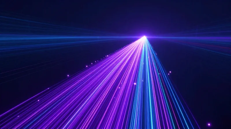 Futuristic high-speed digital light trails representing the 1.6T network roadmap.