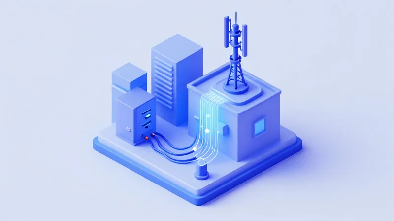 Hybrid Infrastructure: Finding the Optimal Mix Isometric view of a hybrid city network showing fiber and wireless synergy.