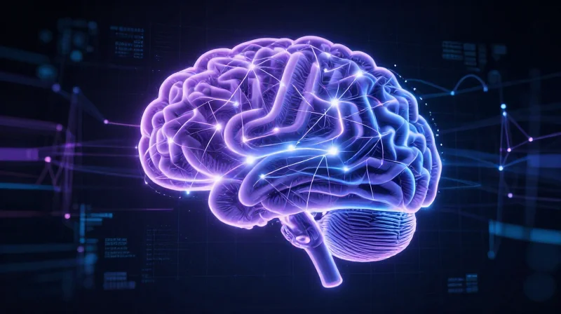 AI-Driven Predictive Maintenance for Healthcare Networks AI-driven predictive maintenance concept showing a neural network monitoring data flow.