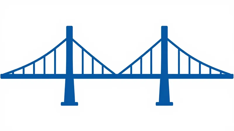 A flat vector illustration of a sturdy bridge representing long-term investment and durability in networking.