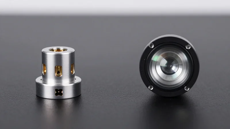 Visual comparison of physical contact and expanded beam fiber optic technologies side-by-side.