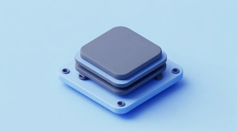Isometric 3D model of a compact aerospace hardware module with efficient component layout.