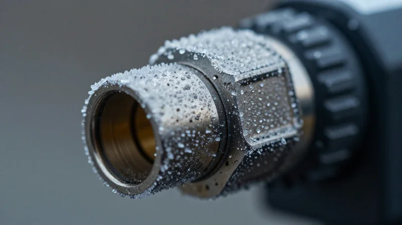 Ruggedized optical connector subjected to extreme cold with ice crystals and frost